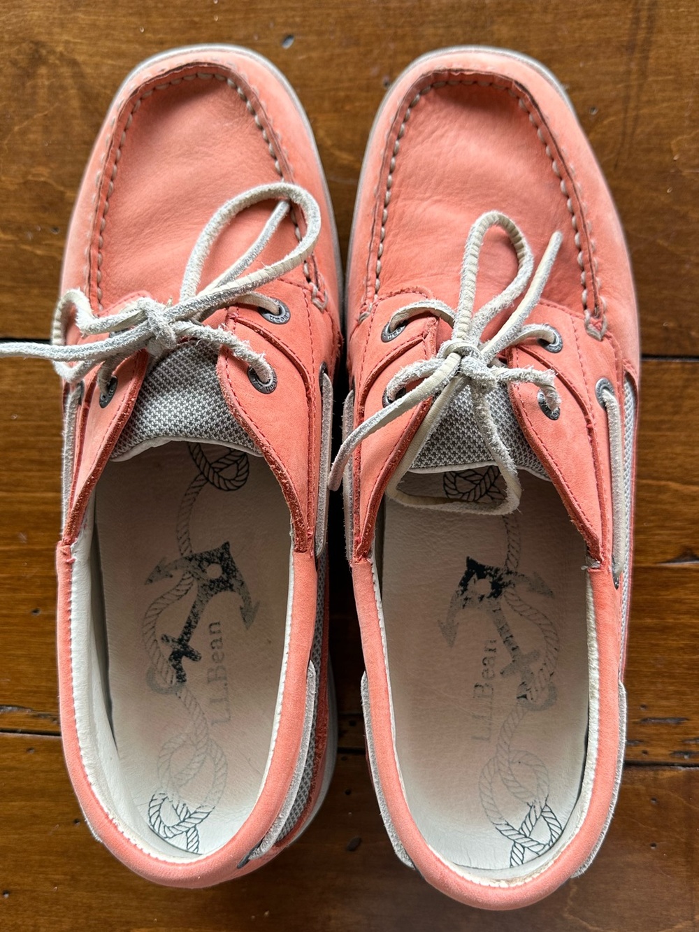 L.L. Bean Coral Leather Women's Boat Moccasins